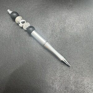 Silver and Black Beaded Pen